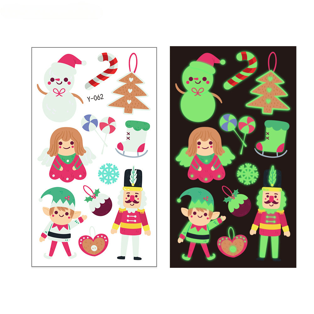 Wholesale of Christmas Night Glow Tattoo Stickers for Children
